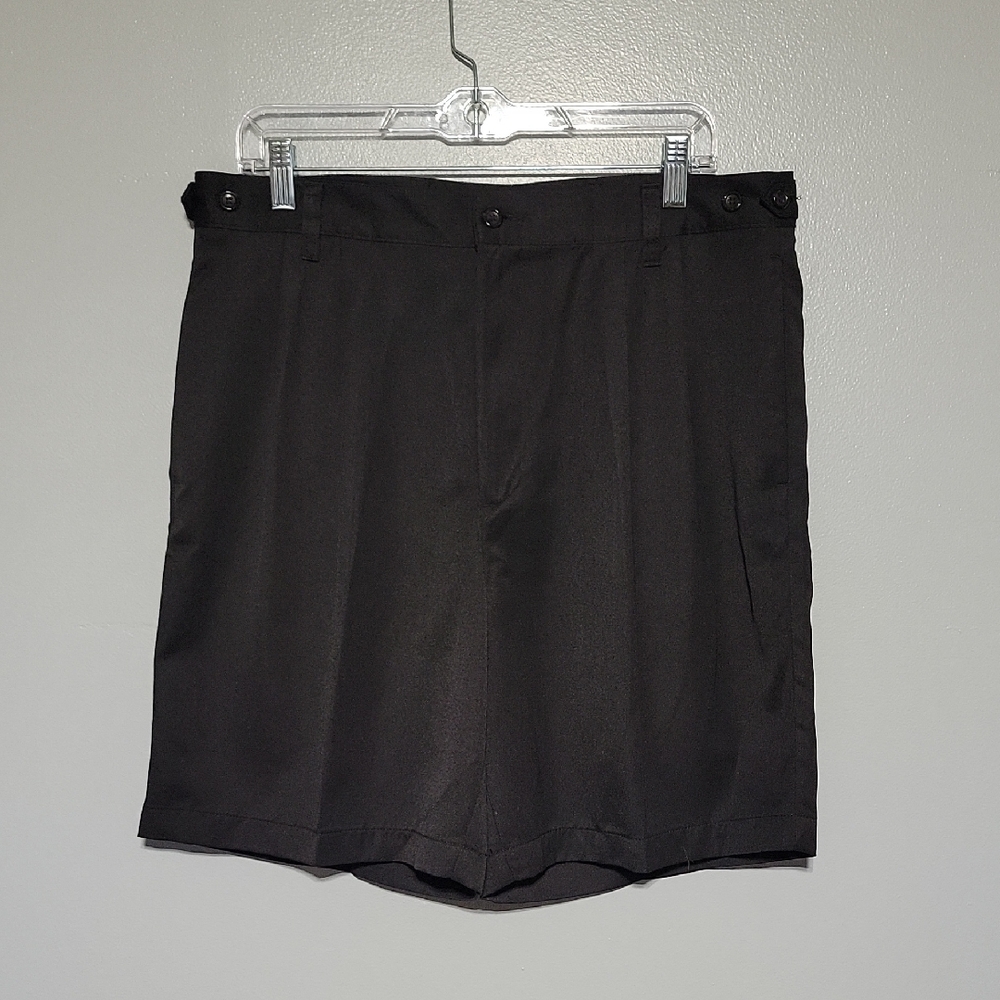 Dockers Mens Black Pleaded Standard Length Ultra Soft Finish Shorts Size 36